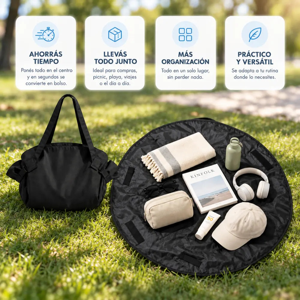Bolso Manta Plegable 2 en 1 | Repele Agua, Polvo y Arena