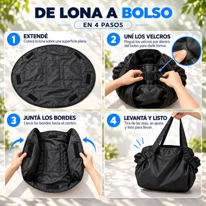 Bolso Manta Plegable 2 en 1 | Repele Agua, Polvo y Arena