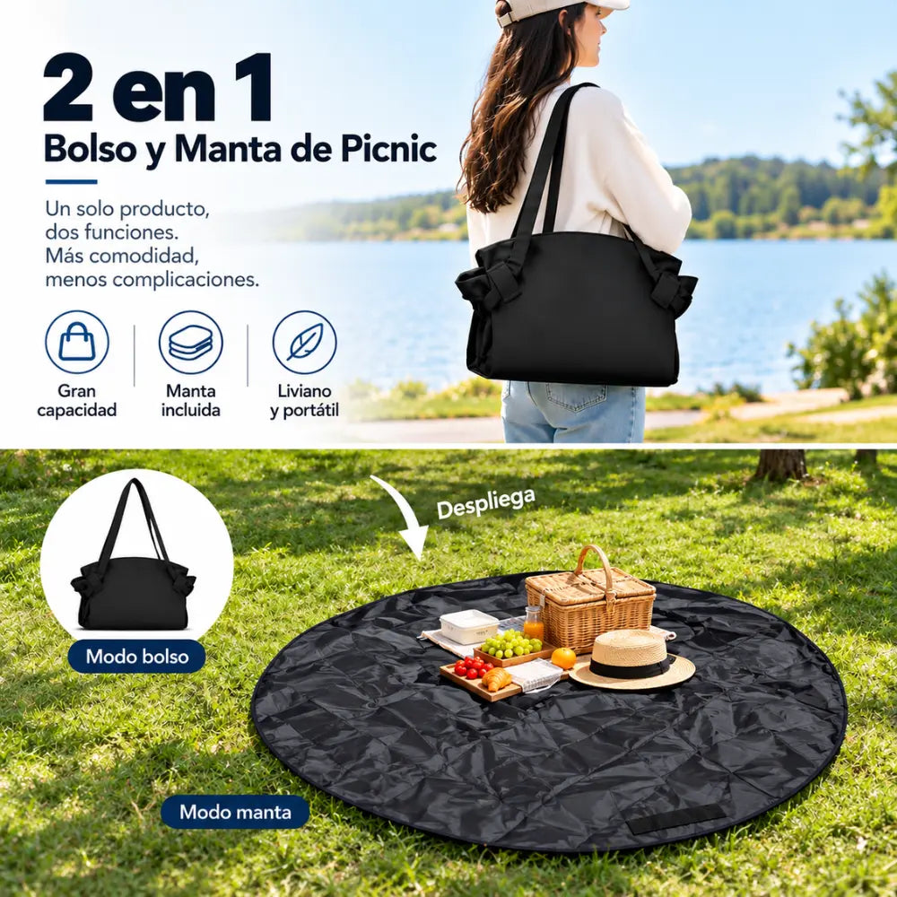 Bolso Manta Plegable 2 en 1 | Repele Agua, Polvo y Arena
