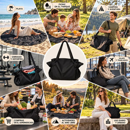 Bolso Manta Plegable 2 en 1 | Repele Agua, Polvo y Arena