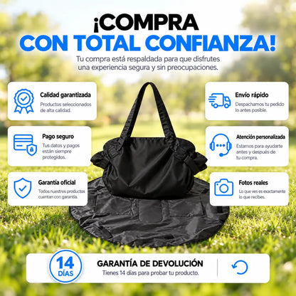Bolso Manta Plegable 2 en 1 | Repele Agua, Polvo y Arena